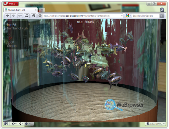 The WebGL aquarium